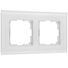 Изображение Рамка на 2 поста Senso (белый, стекло soft-touch) W0023101