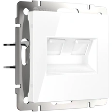 Изображение Розетка двойная Ethernet RJ-45 (белая) W1181101